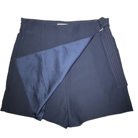 CARVEN Paris | Navy Mini Pleated Wrap Bow Skort Skirt Shorts Preppy Resort Retro - Picture 3 of 11